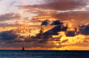 Sonnenuntergang Karibik Strand